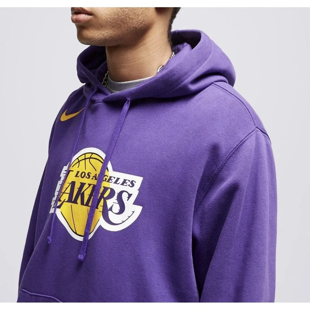 NEW Nike Los Angeles Lakers Pullover Hoodie LA Lakers Purple Fleece Men's Large